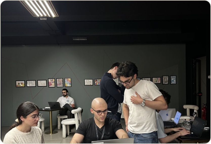 Team working during the hackathon